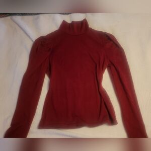 Elegant Burgundy Long Sleeve Turtleneck Top